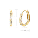 Brinco Argola Oval Cravejado com Zircônias