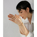 Pulseira Bracelete Entrelaçado Banho Duplo