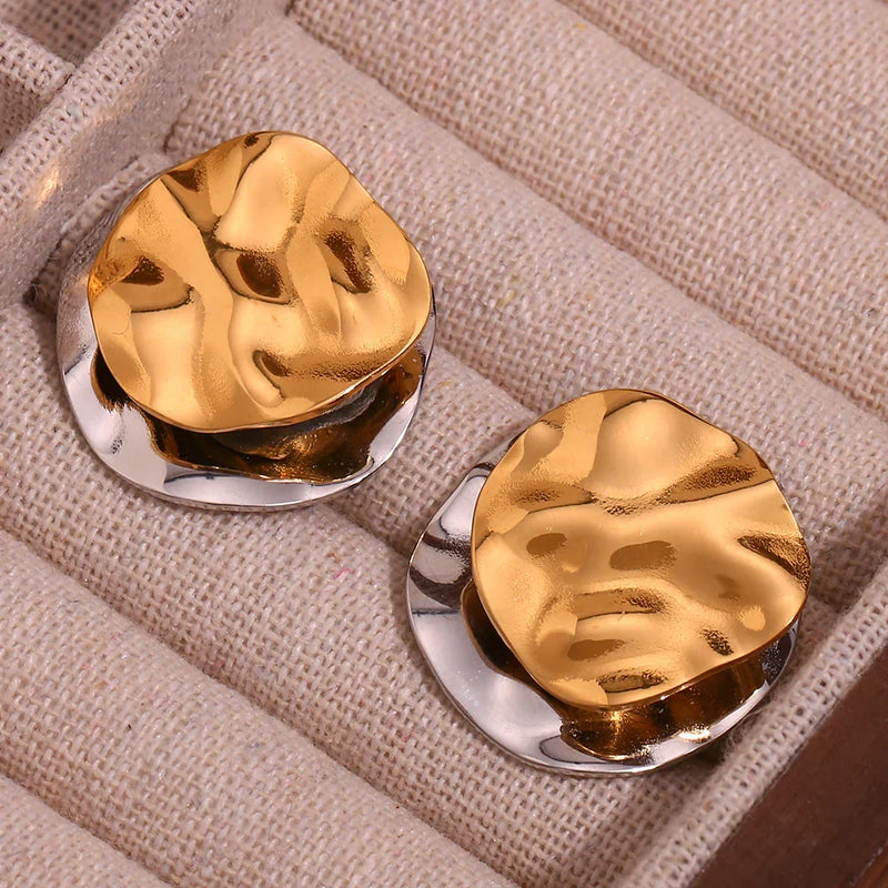 Brinco Orgânico Martelado com Mix de Banhos