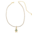 Colar Filhos Glow com Pedras Coloridas - Rivieira e Pingentes de Filhos Cravejados