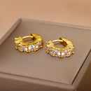 Brinco Argolinha Cristais Coloridos Luxo