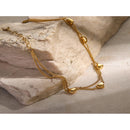 Pulseira Dupla Delicada de Coração