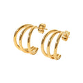 Brinco Argola Tripla Banhado a Ouro 18K