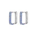 Brinco Retangular Cravejado com Zircônias Coloridas