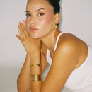 Brinco Trançado Triangular Banhado a Ouro 18K