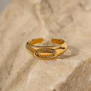 Anel Ajustável com zircônias banhado a Ouro 18K