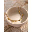 Pulseira Dupla Delicada de Coração