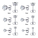 Kit com 12 Brincos Ponto de Luz Zircônia Branca