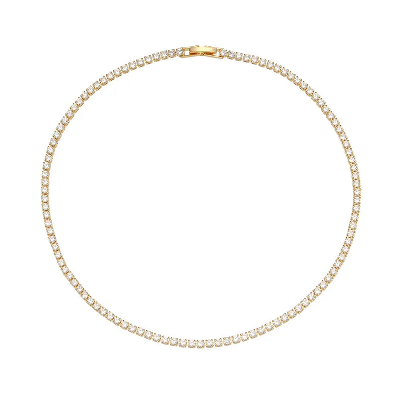 Choker Riviera com Zircônias Banhado a Ouro 14K