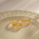 Anel Ajustável Zircônia Baguete Banhado a Ouro 18K