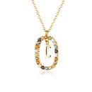 Colar de Inicial com Zircônias Coloridas Banhado a ouro 18K