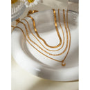 Colar com Quatro Camadas e Ponto de Luz