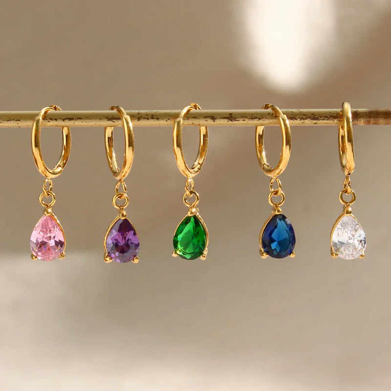 Brinco Argola Cristal Banhado a Ouro 18K