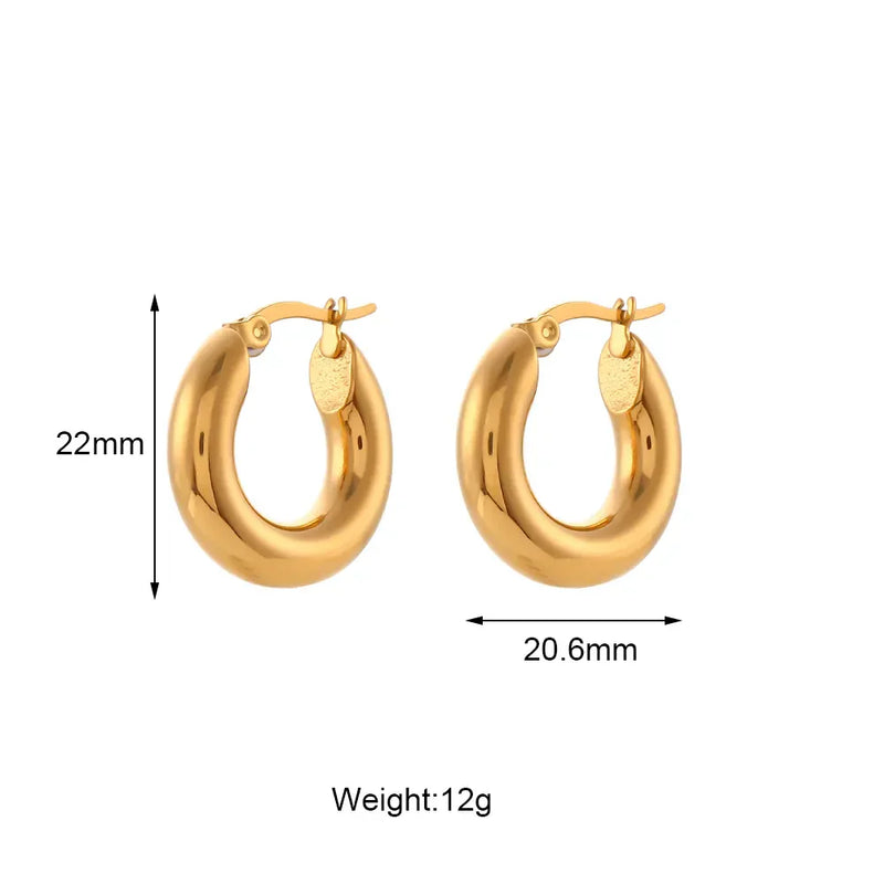 Brinco Argola Clássica Fecho Vintage Banhado a Ouro 18K