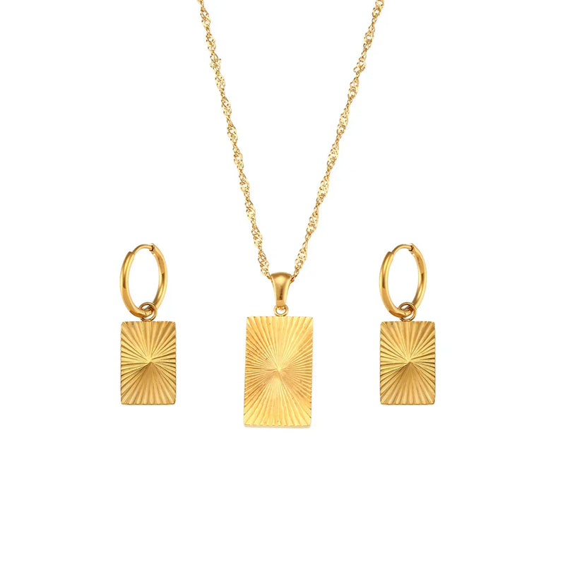Conjunto 3 Peças Riscos Banhado a Ouro 18K
