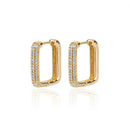 Brinco Retangular Cravejado com Zircônias Colors