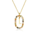 Colar de Inicial com Zircônias Coloridas Banhado a ouro 18K