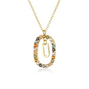 Colar de Inicial com Zircônias Coloridas Banhado a ouro 18K