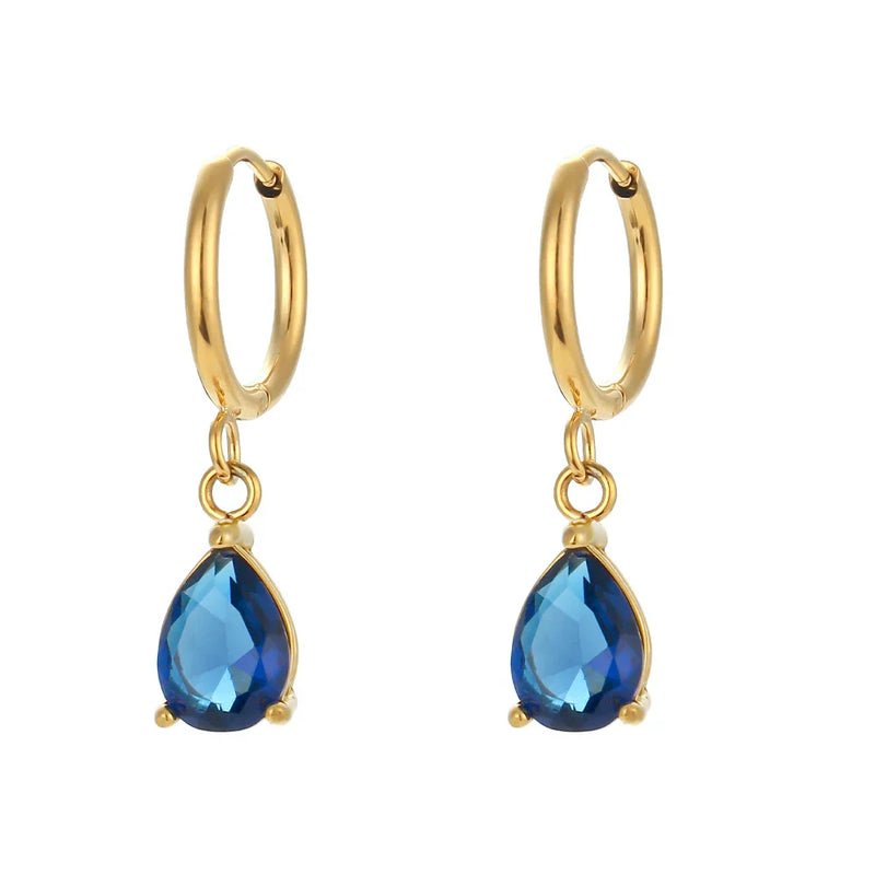 Brinco Argola Cristal Banhado a Ouro 18K