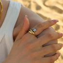 Anel Ajustável Duplo Gota com Mix de Banhos