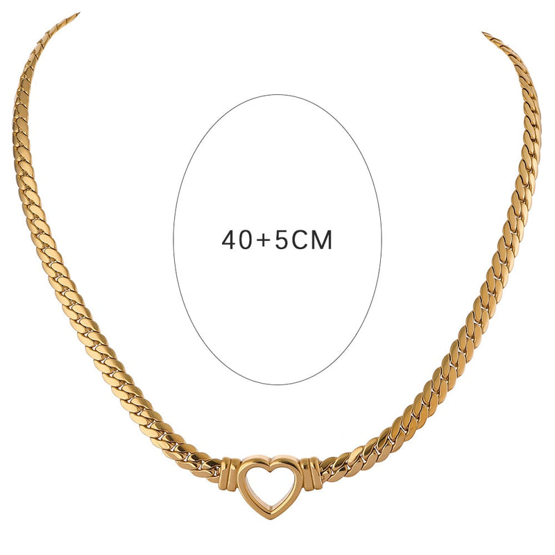 Colar Corrente Coração Banhado a Ouro 18K