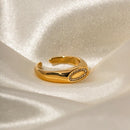 Anel Ajustável com zircônias banhado a Ouro 18K