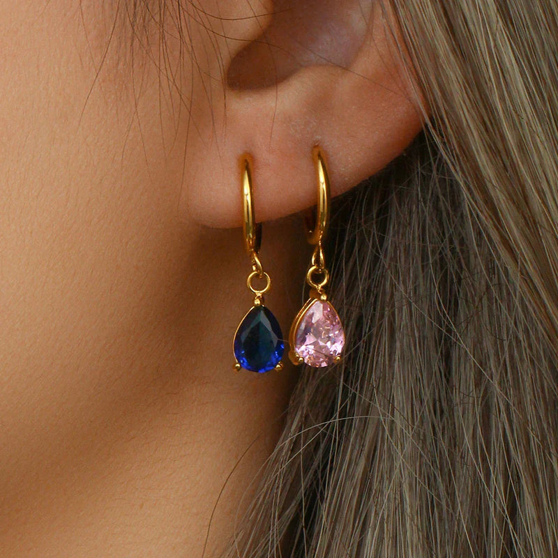 Brinco Argola Cristal Banhado a Ouro 18K
