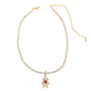 Colar Filhos Glow com Pedras Coloridas - Rivieira e Pingentes de Filhos Cravejados