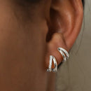 Brinco Argola Delicada Dupla com Zircônias