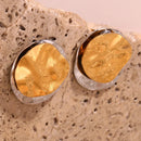 Brinco Orgânico Martelado com Mix de Banhos