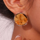 Brinco Orgânico Martelado com Mix de Banhos