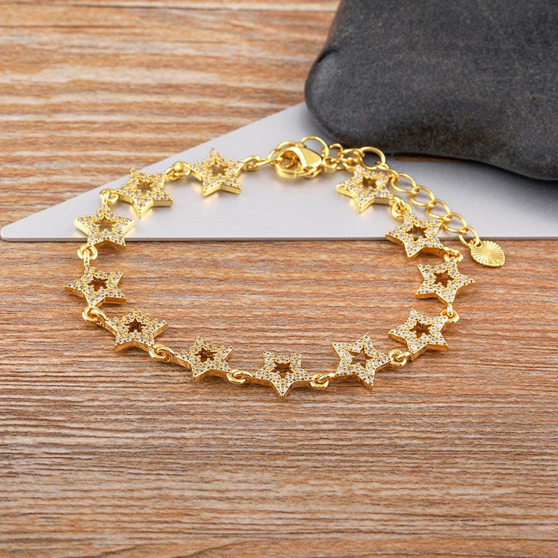 Pulseira Cravejado com Zircônia Folheado a Ouro 18K