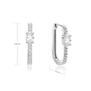 Brinco Retangular Cristal Ponto de Luz Cravejado