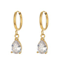 Brinco Argola Cristal Banhado a Ouro 18K