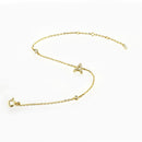 Pulseira com Letra em Zircônia em Prata 925 + Banho de Ouro 18k