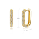 Brinco Retangular Cravejado com Zircônias