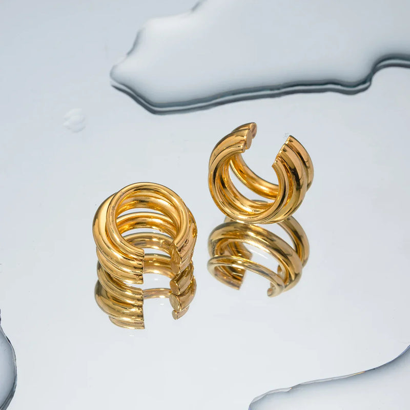 Ear Clip Triplo Piercing Fake de Pressão