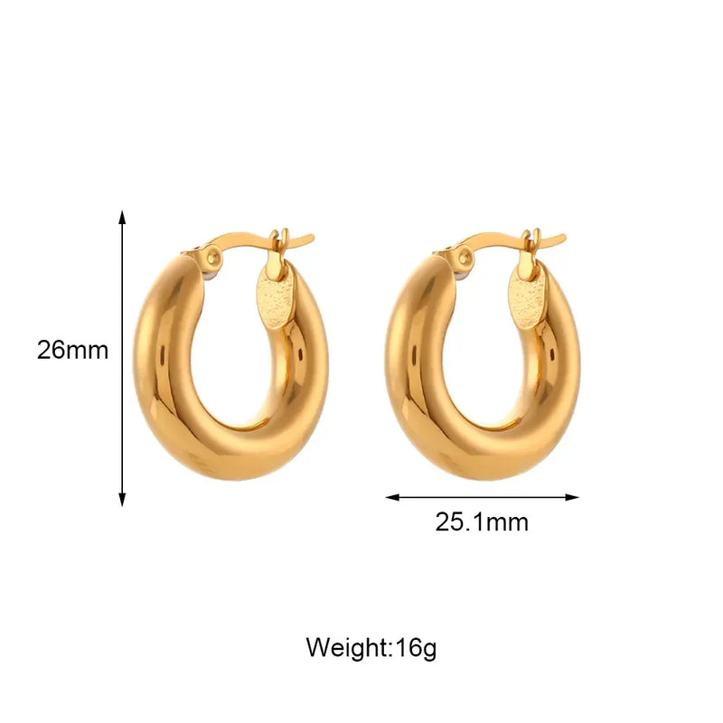 Brinco Argola Clássica Fecho Vintage Banhado a Ouro 18K