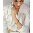 Pulseira Bracelete Entrelaçado Banho Duplo