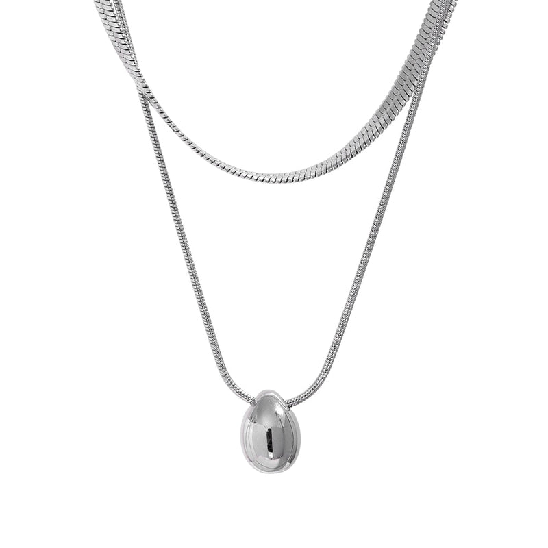 Colar Duplo Malha + Pendente Banhado a Ouro 18K