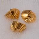 Anel Ajustável Elegante Traços Banhado a Ouro 18K