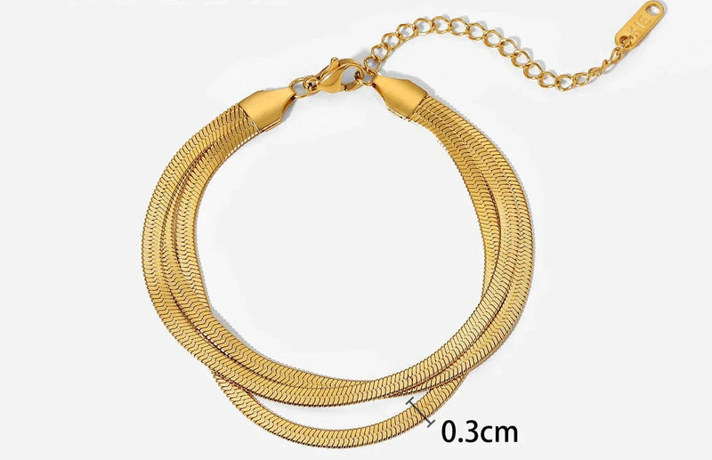 Pulseira Malha Tripla com 3 Camadas Delicadas