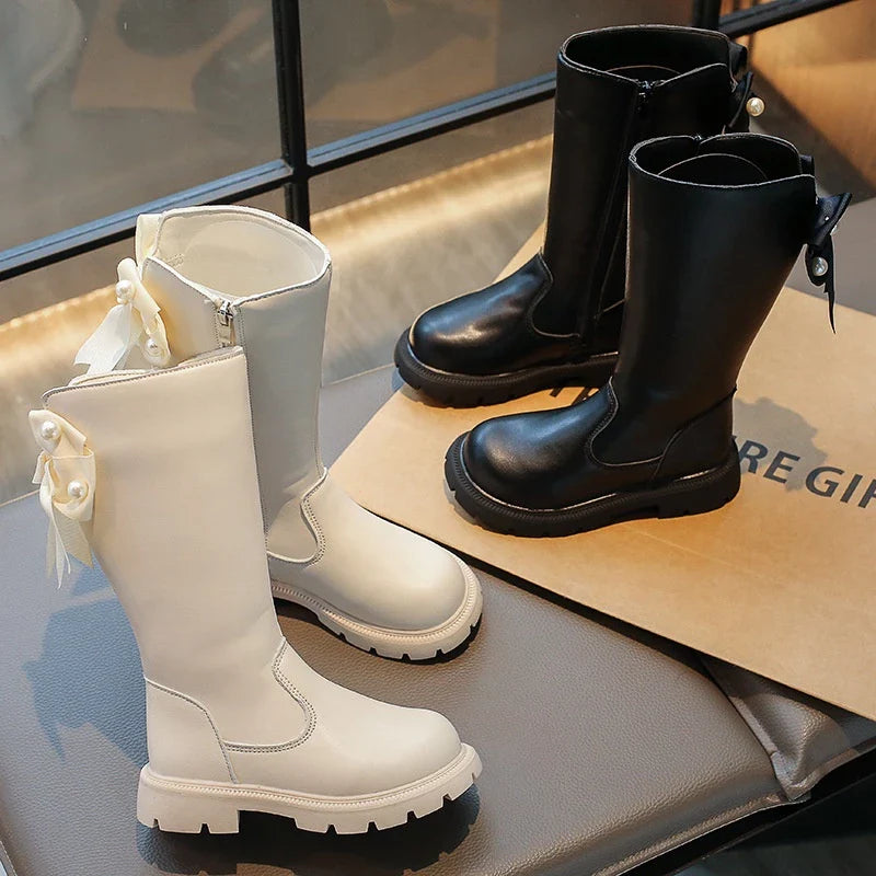Bota Valíssa  - Botas até o joelho com arco, moda outono e inverno.