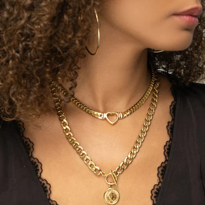 Colar Corrente Coração Banhado a Ouro 18K