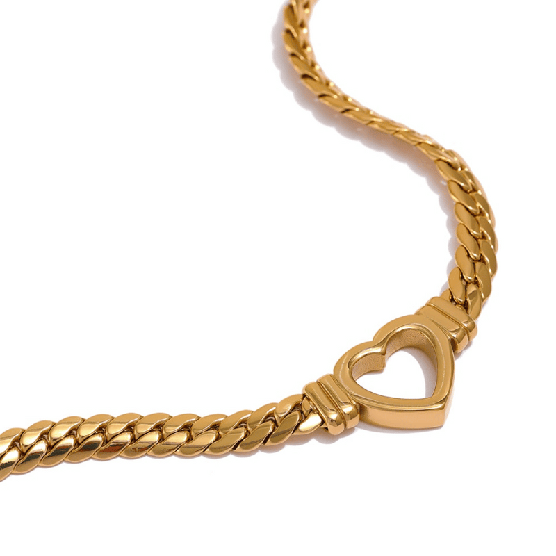 Colar Corrente Coração Banhado a Ouro 18K