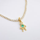 Colar Filhos Glow com Pedras Coloridas - Rivieira e Pingentes de Filhos Cravejados