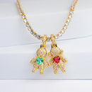 Colar Filhos Glow com Pedras Coloridas - Rivieira e Pingentes de Filhos Cravejados