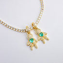 Colar Filhos Glow com Pedras Coloridas - Rivieira e Pingentes de Filhos Cravejados