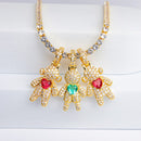 Colar Filhos Glow com Pedras Coloridas - Rivieira e Pingentes de Filhos Cravejados