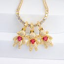 Colar Filhos Glow com Pedras Coloridas - Rivieira e Pingentes de Filhos Cravejados